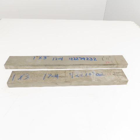 1" x 3" Non Heat Treated 17-4 Stainless Flat Bar Stock 19"-23" Lot Of 2