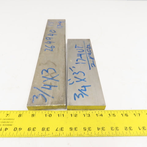 3/4" x 3" Non Heat Treated 17-4 Stainless Flat Bar Stock 10"-16" Lot Of 2
