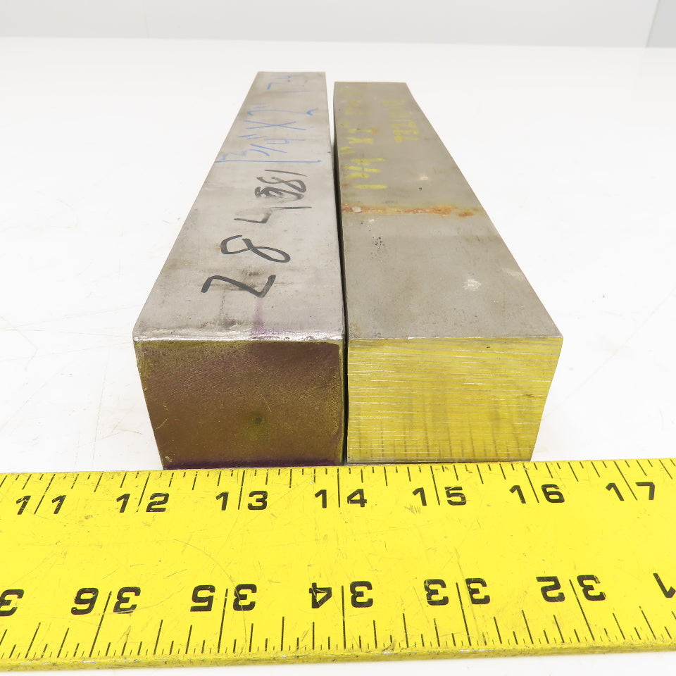 1-3/4" x 2" Non Heat Treated 17-4 Stainless Flat Bar Stock 12"-13" Lot Of 2