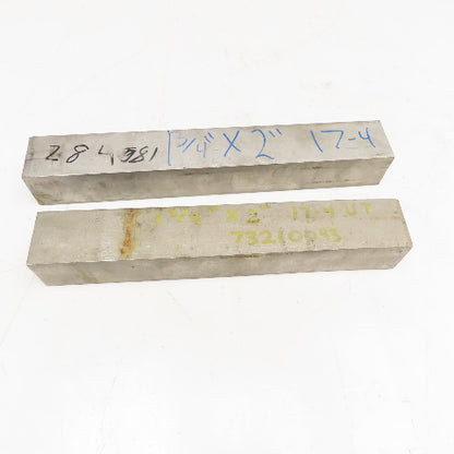 1-3/4" x 2" Non Heat Treated 17-4 Stainless Flat Bar Stock 12"-13" Lot Of 2