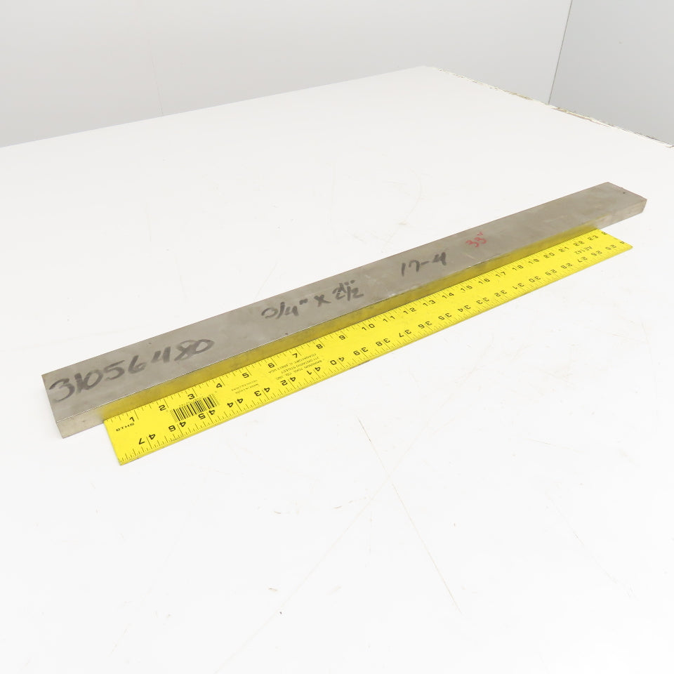 3/4" x 2-1/2" Non Heat Treated 17-4 Stainless Flat Bar Stock 28"