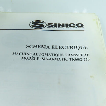 Sinico SIN-O-MATIC Automatic Transfer Machine Electrical Diagram TR60/2-350