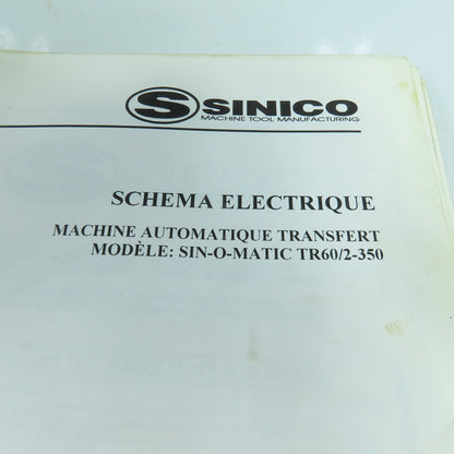 Sinico SIN-O-MATIC Automatic Transfer Machine Electrical Diagram TR60/2-350