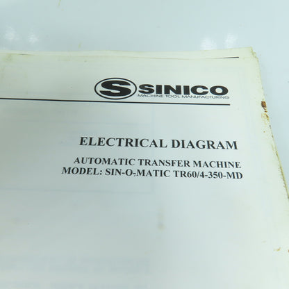 Sinico SIN-O-MATIC Automatic Transfer Machine Electrical Diagram TR60/4-350-MD