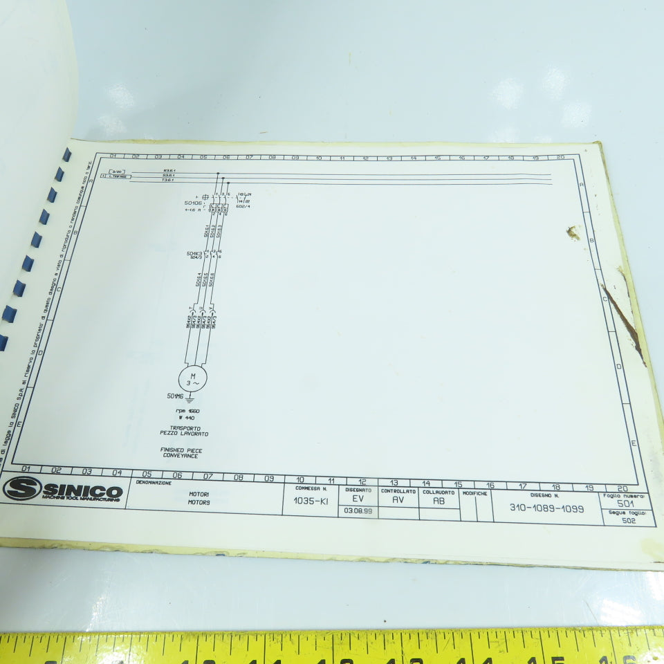 Sinico SIN-O-MATIC Automatic Transfer Machine Electrical Diagram TR60/4-350-MD