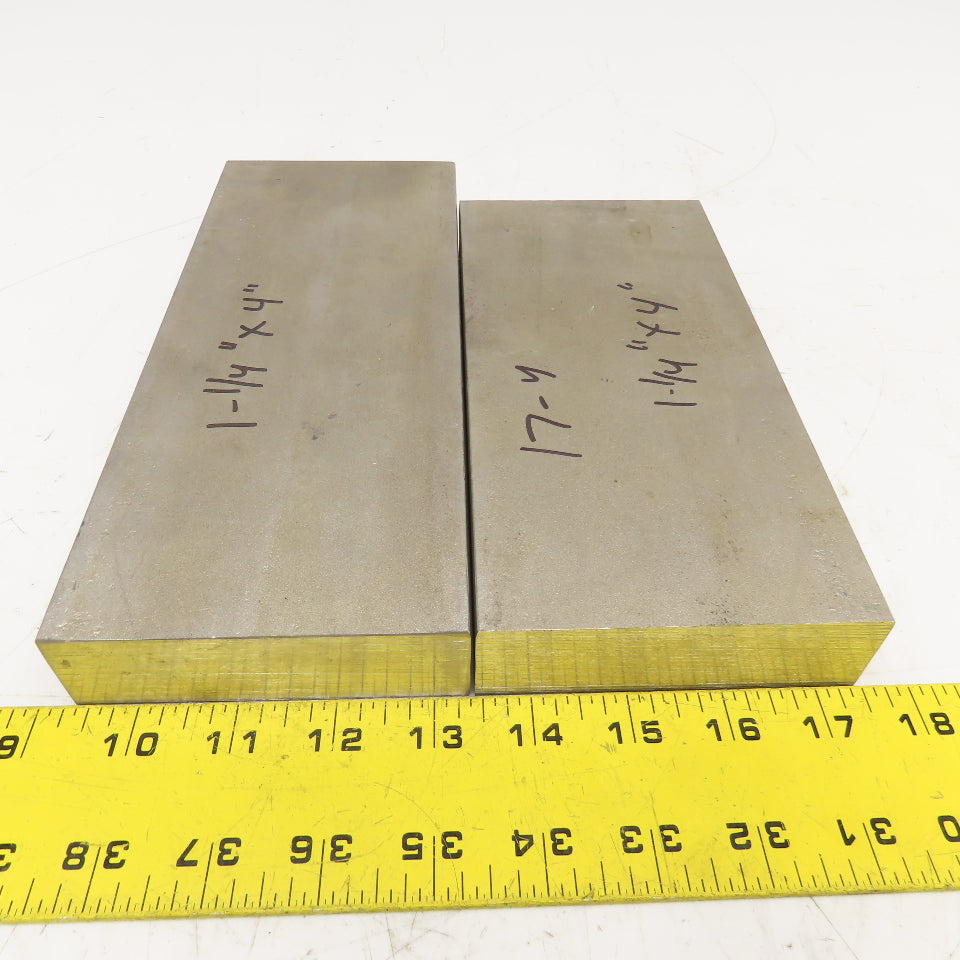 1-1/4" x 4" Non Heat Treated 17-4 Stainless Flat Bar Stock 9"-8" Lot Of 2