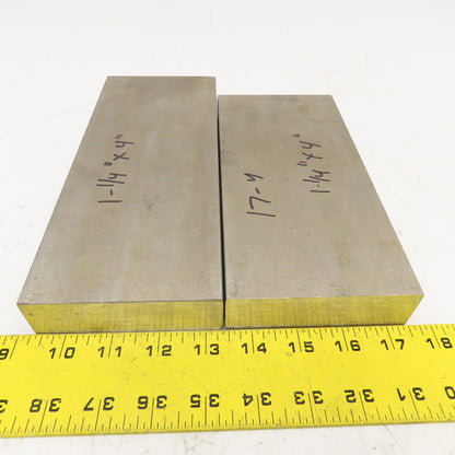 1-1/4" x 4" Non Heat Treated 17-4 Stainless Flat Bar Stock 9"-8" Lot Of 2
