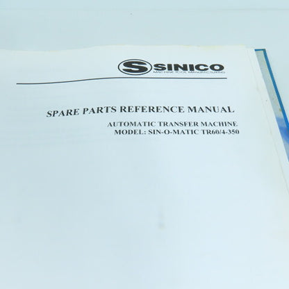 Sinico SIN-O-MATIC Automatic Transfer Machine User's Manual TR60/4-350