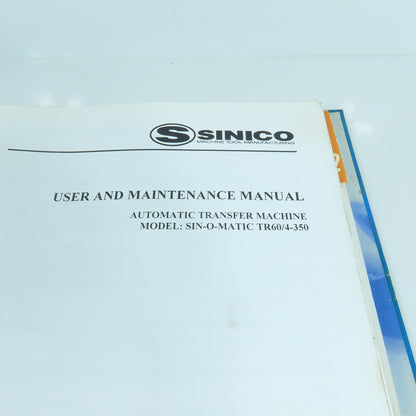 Sinico SIN-O-MATIC Automatic Transfer Machine User's Manual TR60/4-350