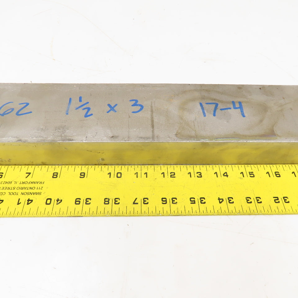 1-1/2" x 3" Non Heat Treated 17-4 Stainless Flat Bar Stock 18"