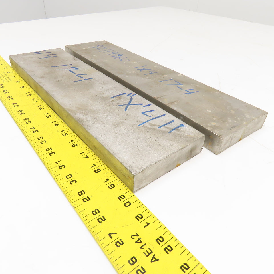 1" x 4" Non Heat Treated 17-4 Stainless Flat Bar Stock 15"-16" Lot Of 2