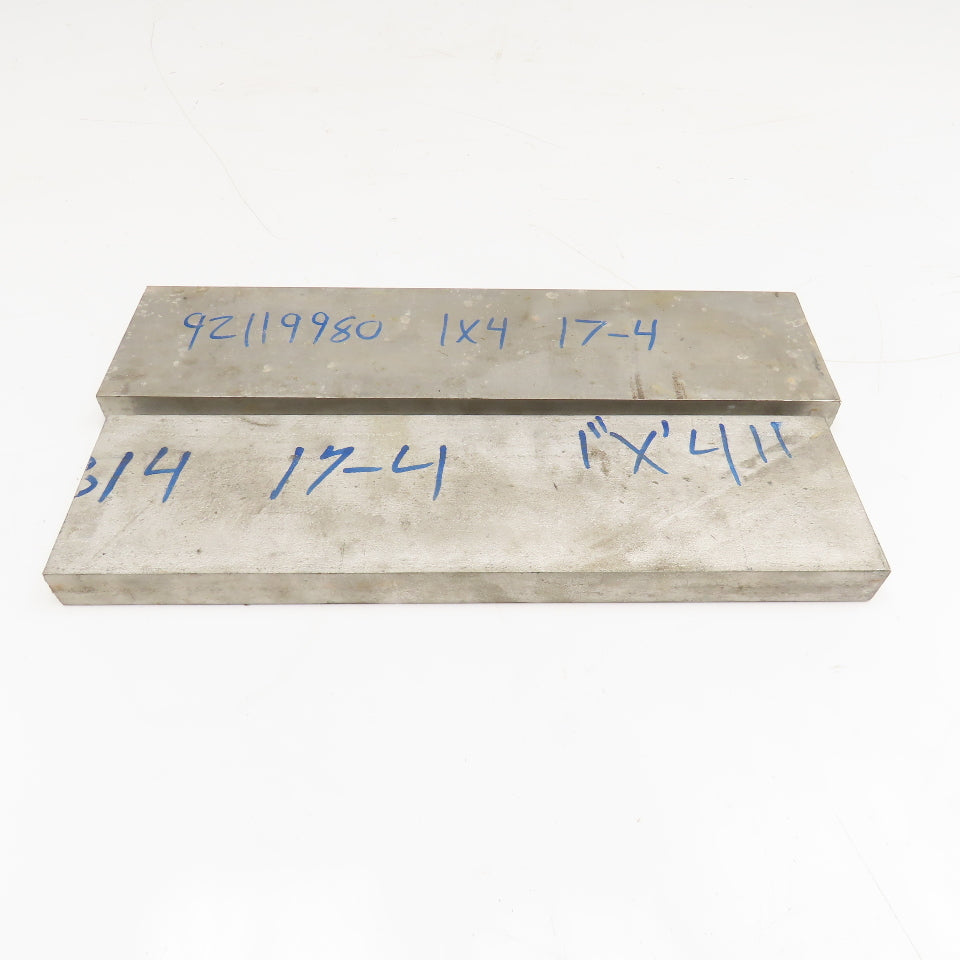 1" x 4" Non Heat Treated 17-4 Stainless Flat Bar Stock 15"-16" Lot Of 2
