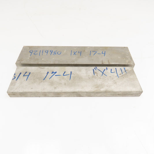 1" x 4" Non Heat Treated 17-4 Stainless Flat Bar Stock 15"-16" Lot Of 2