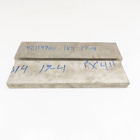 1" x 4" Non Heat Treated 17-4 Stainless Flat Bar Stock 15"-16" Lot Of 2