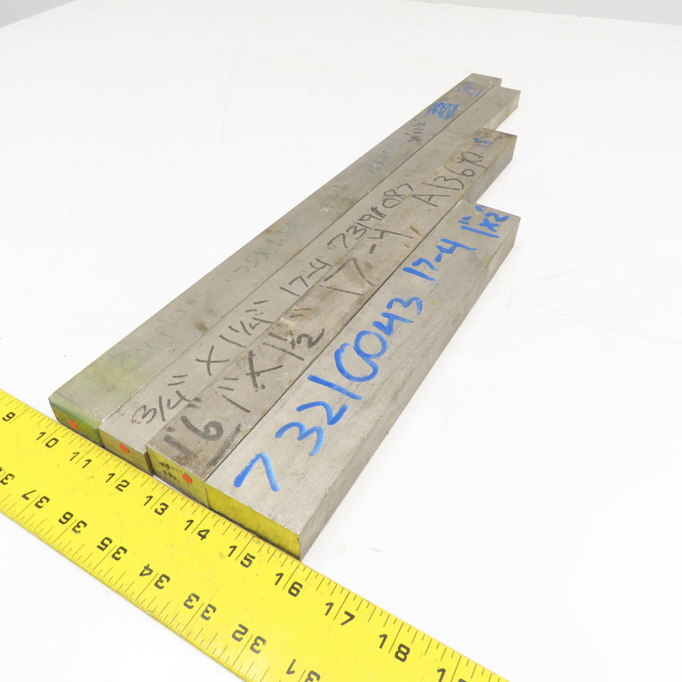 Misc. Non Heat Treated 17-4 Stainless Flat Bar Stock 12"-24" Lot Of 4