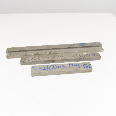 Misc. Non Heat Treated 17-4 Stainless Flat Bar Stock 12"-24" Lot Of 4