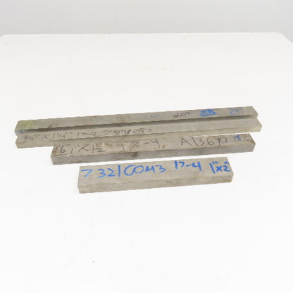 Misc. Non Heat Treated 17-4 Stainless Flat Bar Stock 12"-24" Lot Of 4