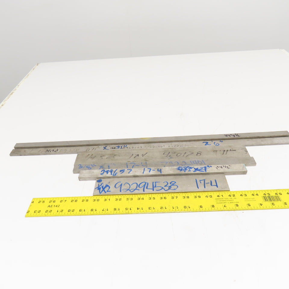 Misc. Non Heat Treated 17-4 Stainless Flat Bar Stock 1/4" x 2" + More Lot Of 6