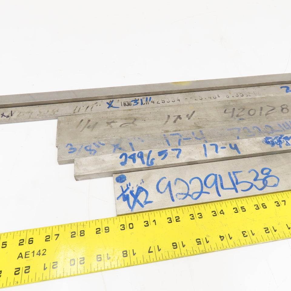 Misc. Non Heat Treated 17-4 Stainless Flat Bar Stock 1/4" x 2" + More Lot Of 6