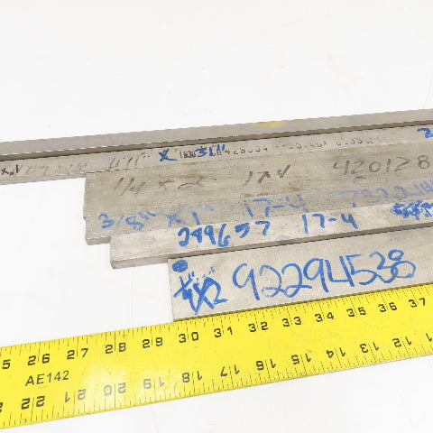 Misc. Non Heat Treated 17-4 Stainless Flat Bar Stock 1/4" x 2" + More Lot Of 6