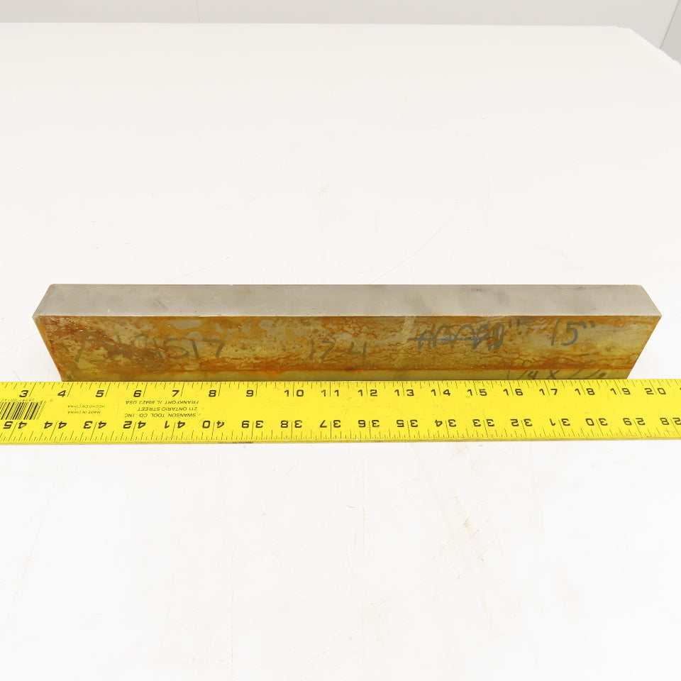 1-1/4" x 2-1/2" Non Heat Treated 17-4 Stainless Flat Bar Stock 15" Long