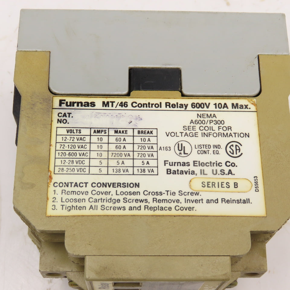 Furnas 46MT80J MT/46 600V 10A Relay Contactor 24V AC Coil