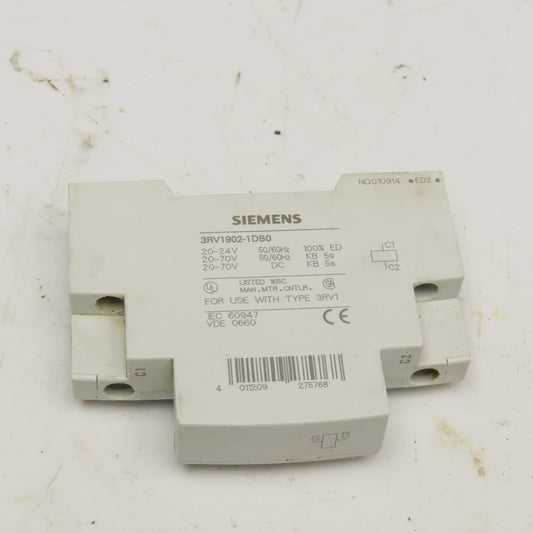Siemens 3RV1902-0DB0 Shunt Release 20-70V 50/60Hz 20-70VDC