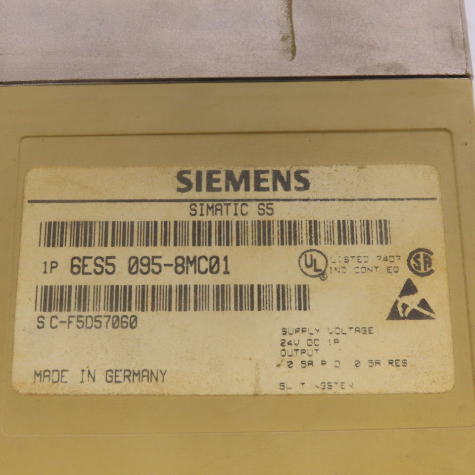 Siemens 6ES5 103-8MA01 Simatic S5-95U CPU  Processor 24VDC Input 1A