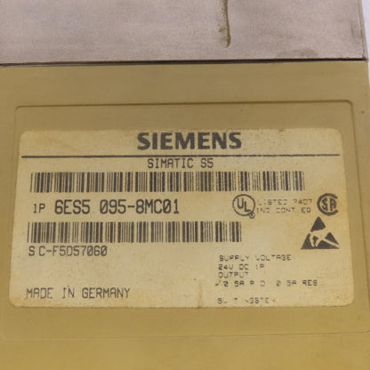 Siemens 6ES5 103-8MA01 Simatic S5-95U CPU  Processor 24VDC Input 1A