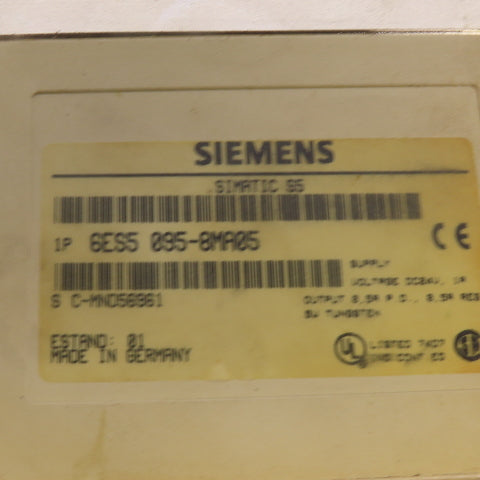 Siemens 6ES5 103-8MA05 Simatic S5-95U CPU  Processor 24VDC Input 1A