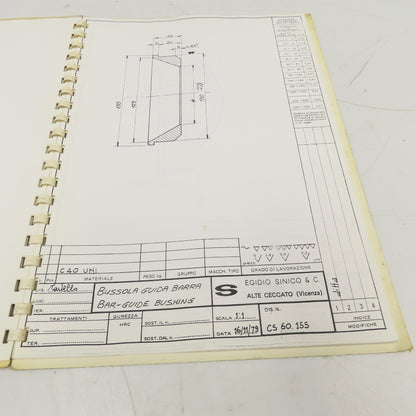 Sinico SIN-O-Matic TR110/2-350 Tooling Reference Manual 095/1029/N 1998