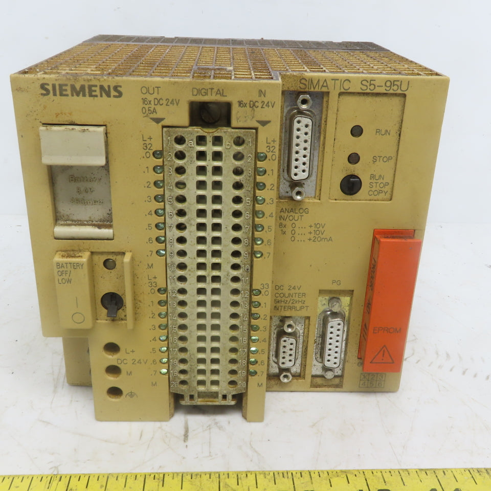 Siemens 6ES5 095-8MA03 Simatic S5-95U CPU Processor 24VDC Input 1A