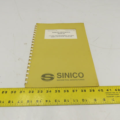 Sinico SIN-O-Matic TR110/2-350 Tooling Reference Manual 095/1029/N 1998