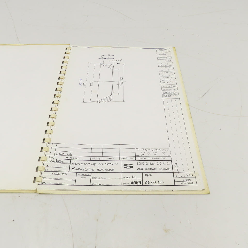 Sinico SIN-O-Matic TR110/2-350 Tooling Reference Manual 095/1029/N 1998