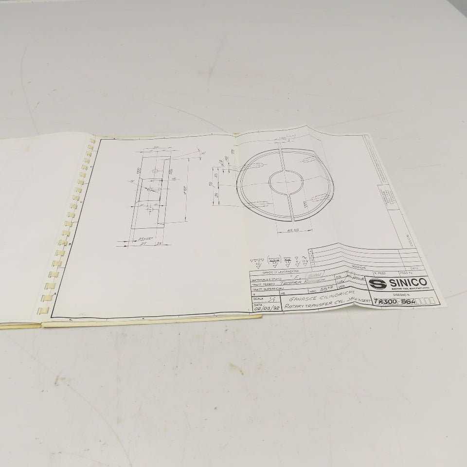 Sinico SIN-O-Matic TR110/2-350 Tooling Reference Manual 095/1029/N 1998