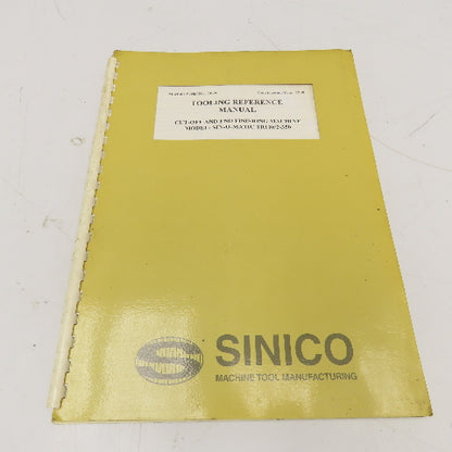 Sinico SIN-O-Matic TR110/2-350 Tooling Reference Manual 095/1029/N 1998