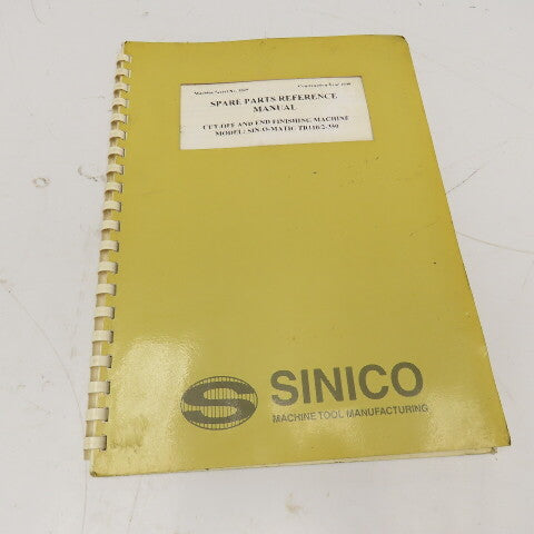 Sinico SIN-O-Matic TR110/2-350 Spare Parts Reference Manual 095/1029/N 1998