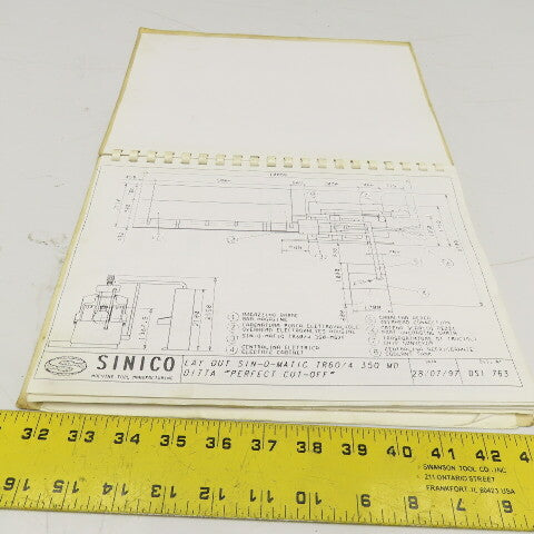 Sinico SIN-O-Matic TR60/4-350-MD Spare Parts Reference Manual 085/1018/MD 1997