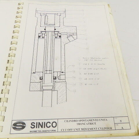 Sinico SIN-O-Matic TR60/4-350-MD Spare Parts Reference Manual 085/1018/MD 1997
