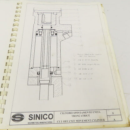 Sinico SIN-O-Matic TR60/4-350-MD Spare Parts Reference Manual 085/1018/MD 1997