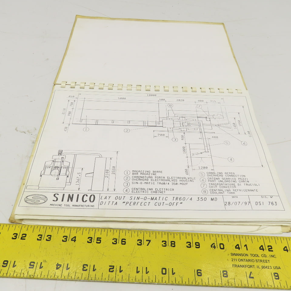 Sinico SIN-O-Matic TR60/4-350-MD Spare Parts Reference Manual 085/1018/MD 1997