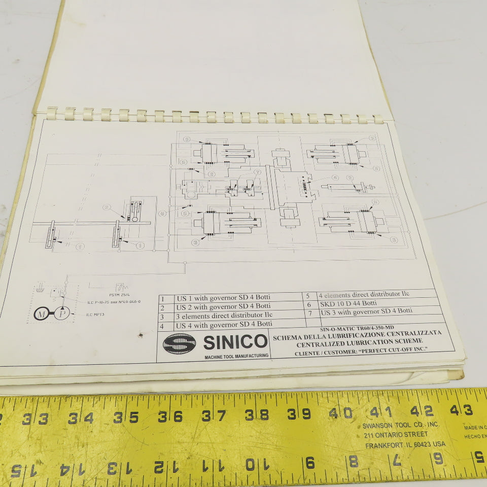 Sinico SIN-O-Matic TR60/4-350-MD Spare Parts Reference Manual 085/1018/MD 1997