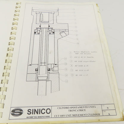 Sinico SIN-O-Matic TR60/4-350-MD Spare Parts Reference Manual 085/1018/MD 1997