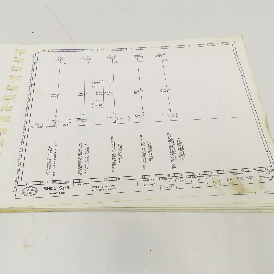 Sinico SIN-O-Matic TR60/4-350-MD Electrical Schematic Manual