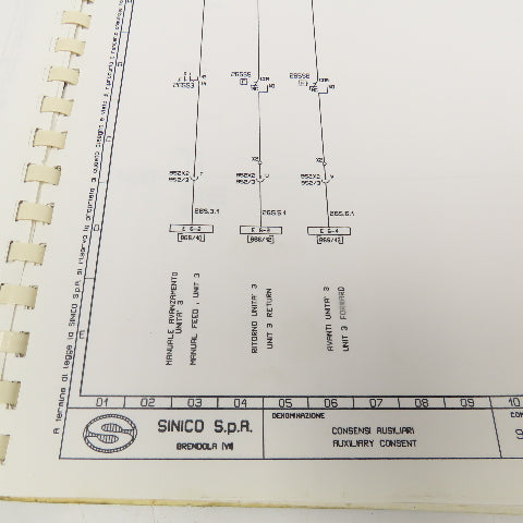 Sinico SIN-O-Matic TR60/4-350-MD Electrical Schematic Manual
