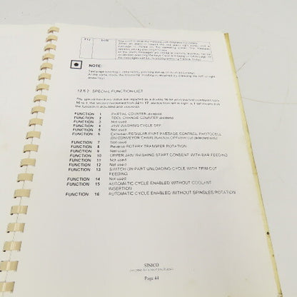 Sinico SIN-O-Matic TR110/2-350 Cut Off End Finishing User And Maintenance Manual