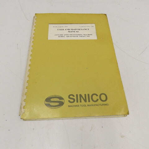 Sinico SIN-O-Matic TR110/2-350 Cut Off End Finishing User And Maintenance Manual