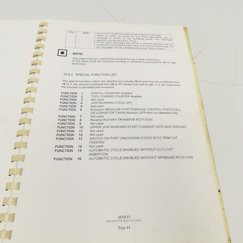 Sinico SIN-O-Matic TR110/2-350 Cut Off End Finishing User And Maintenance Manual
