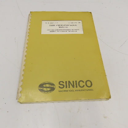 Sinico SIN-O-Matic TR110/2-350 Cut Off End Finishing User And Maintenance Manual