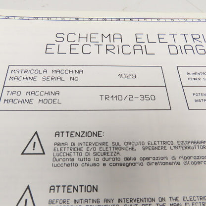 Sinico SIN-O-Matic TR110/2-350 Electrical Schematic Manual
